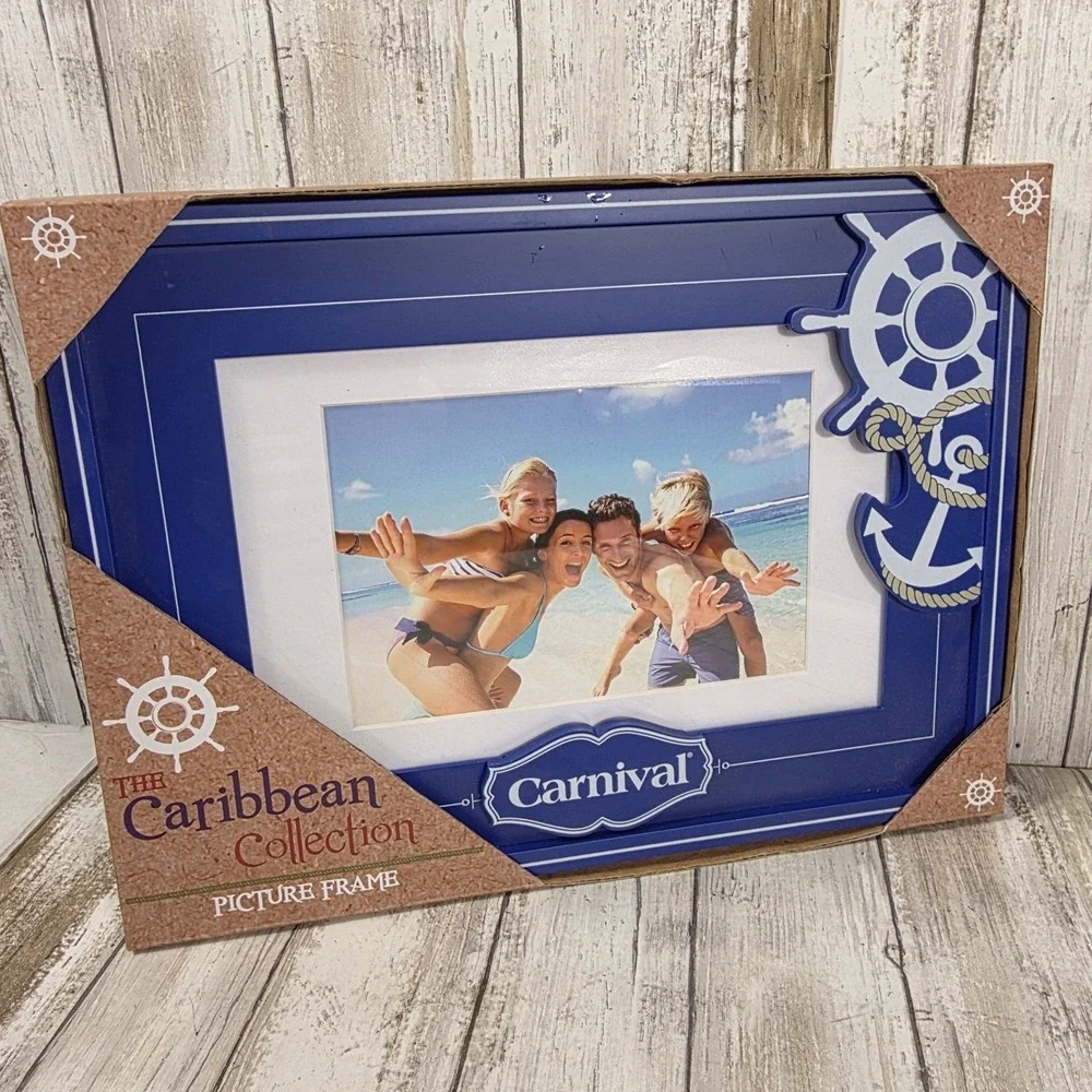 Carnival Cruise Line Caribbean Collection Nautical Picture Frame Anchor Wheel